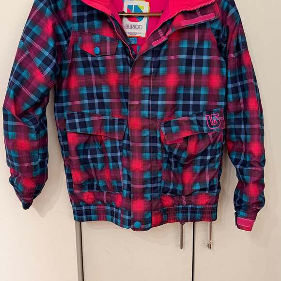 Burton Girls Twist Bomber DryRide Plaid Snowboard Ski Jacket